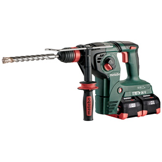 Metabo Akku-Kombihammer KHA 36-18 LTX 32, incl. 4x Akku LiHD 8 Ah, Schnellladegerät, Zubehör, metaBOX