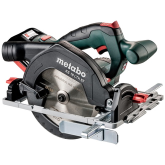 Metabo Akku-Handkreissäge KS 18 LTX 57, incl. 2x Akku LiHD 8 Ah, Schnellladegerät, Zubehör, metaBOX