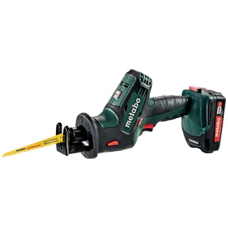 Metabo Akku-Säbelsäge SSE 18 LTX Compact, incl. 2x Akku Li-Power 2 Ah, Ladegerät, Zubehör, metaBOX