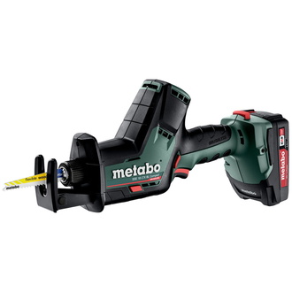 Metabo Akku-Säbelsäge SSE 18 LTX BL Compact, incl. 2x Akku Li-Power 2 Ah, Ladegerät, Zubehör, metaBOX