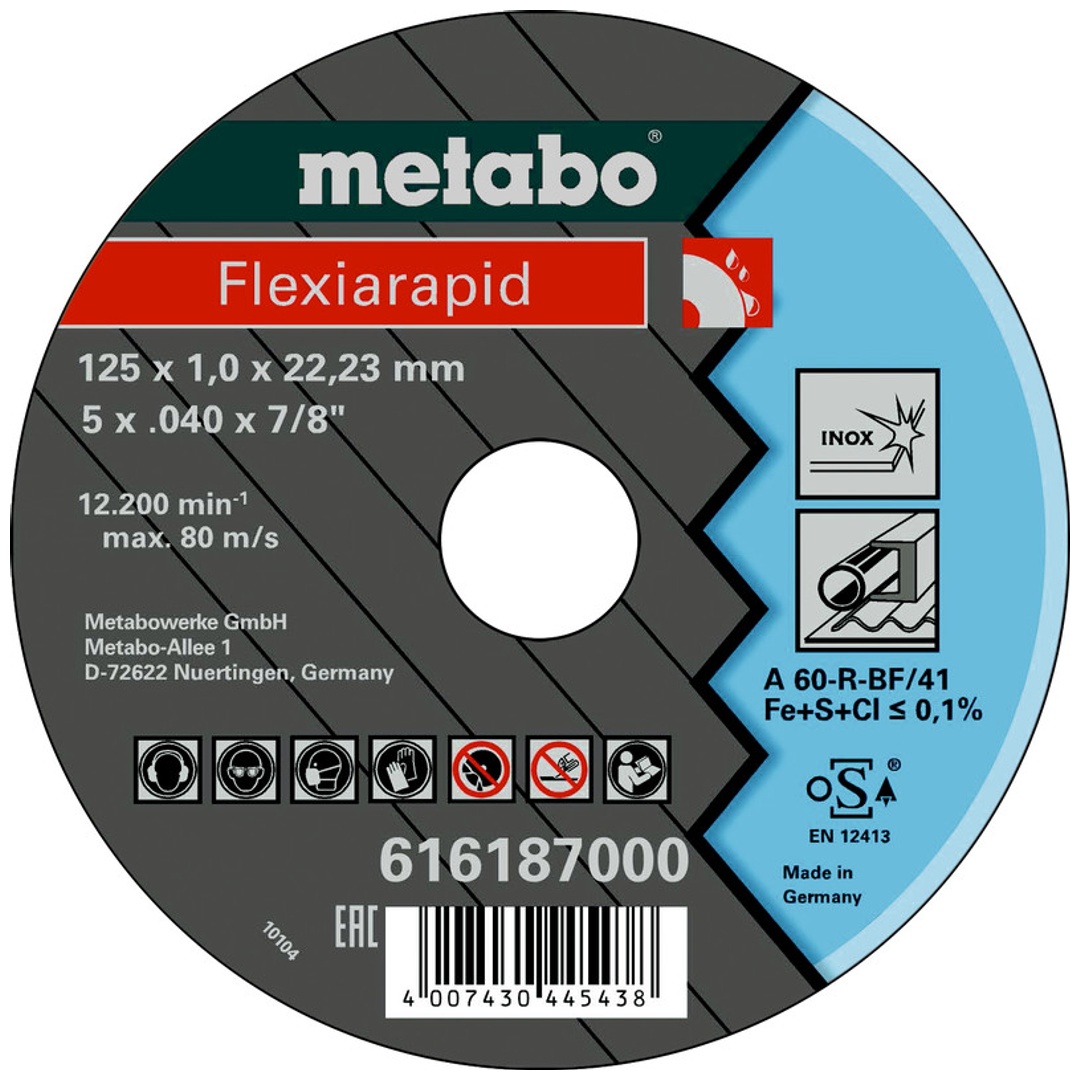 Metabo Flexiarapid 125x1,0x22,23 Inox, TF 41