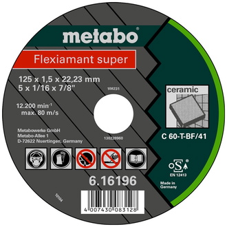 Metabo Flexiamant super 125x1,5x22,23 Keramik, Trennscheibe, gerade Ausführung