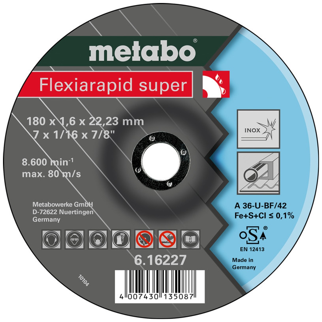 Metabo Flexiarapid super 180x1,6x22,23 Inox, TF 42