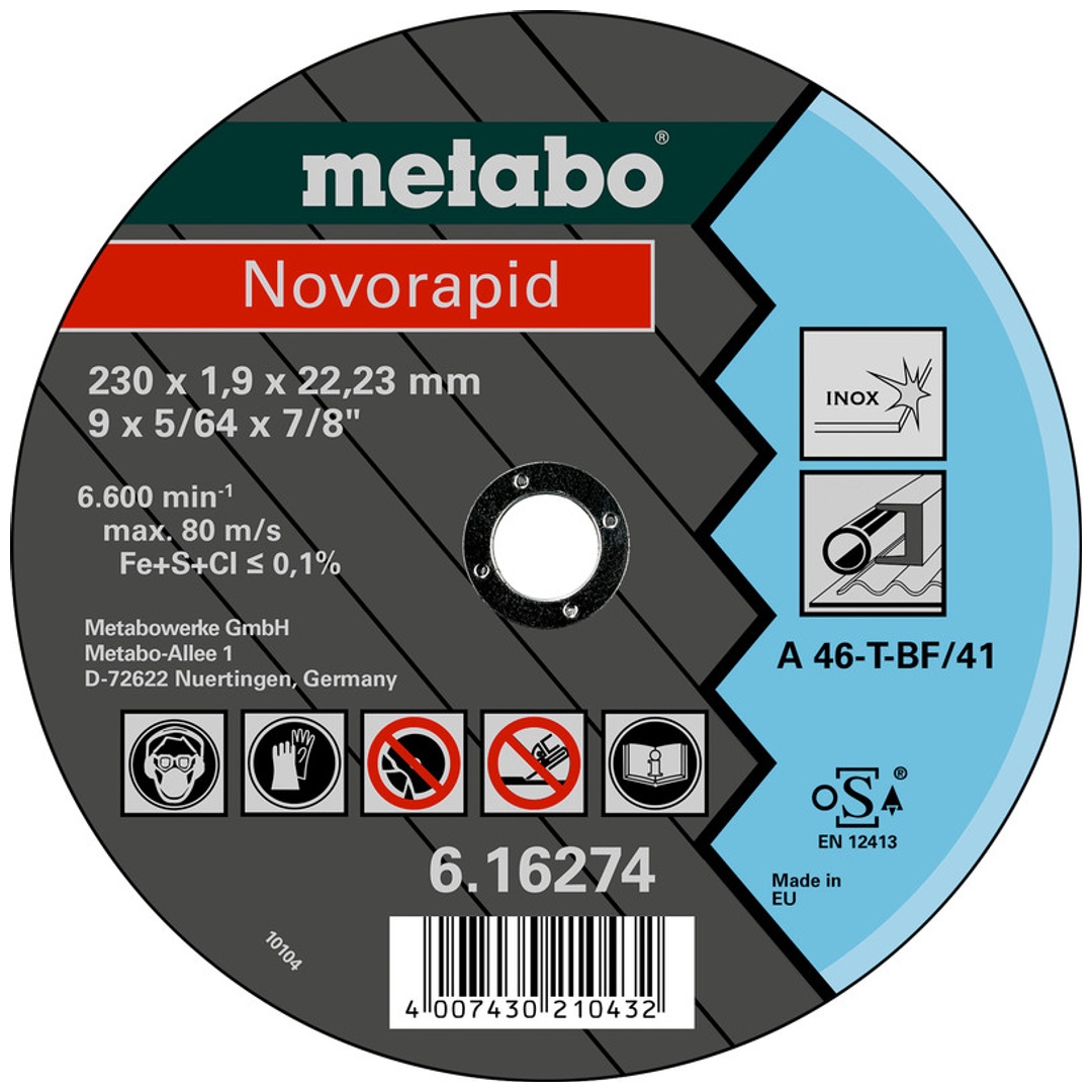 Metabo Trennscheibe Novorapid 115 x 1,0 x 22,23 Inox, TF 41