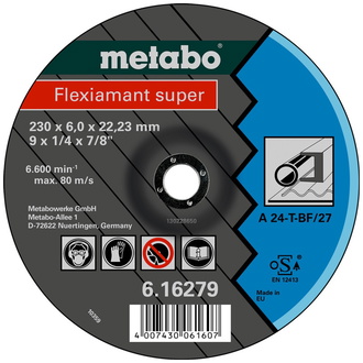 Metabo Flexiamant super 180x6,0x22,23 Stahl, Schruppscheibe, gekröpfte Ausführung