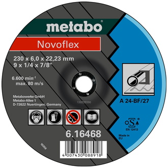 Metabo Novoflex 230x6,0x22,23 Stahl, Schruppscheibe, gekröpfte Ausführung