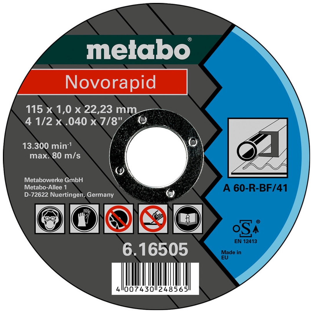 Metabo Trennscheibe Novorapid 115 x 1,0 x 22,23 mm, Stahl, TF 41