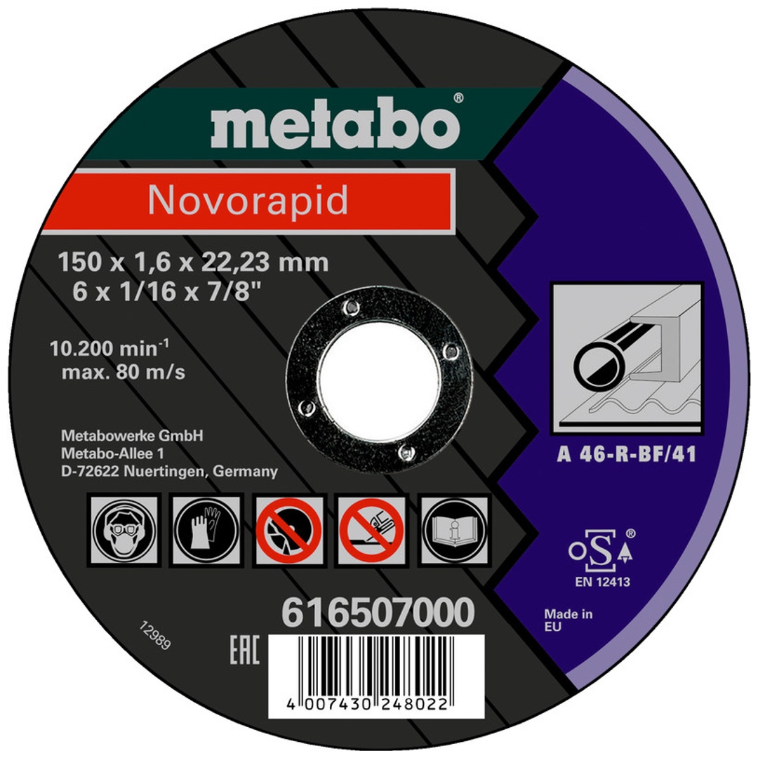 Metabo Trennscheibe Novorapid 150 x 1,6 x 22,23 mm, Stahl, TF 41