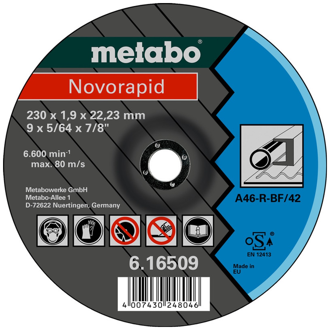 Metabo Trennscheibe Novorapid 230 x 1,9 x 22,23 mm, Stahl, TF 42