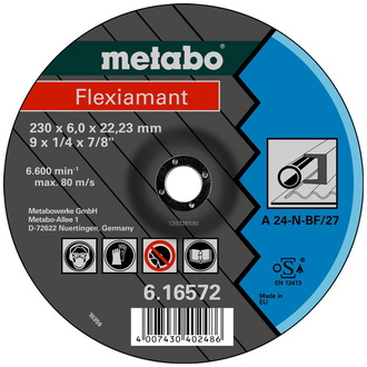 Metabo Flexiamant 125x6,0x22,23 Stahl, Schruppscheibe, gekröpfte Ausführung