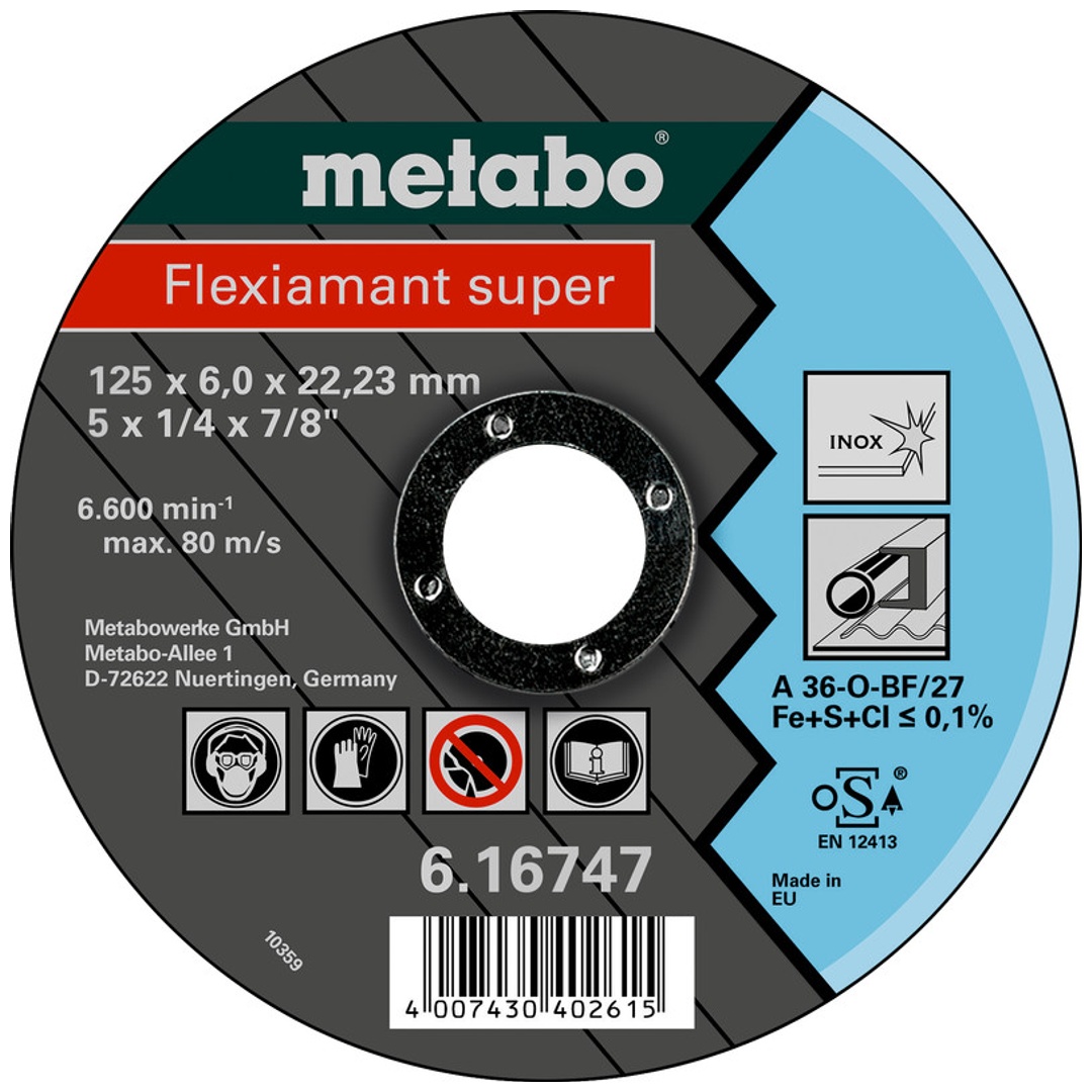 Metabo Flexiamant super 125x6,0x22,23 Inox, SF 27