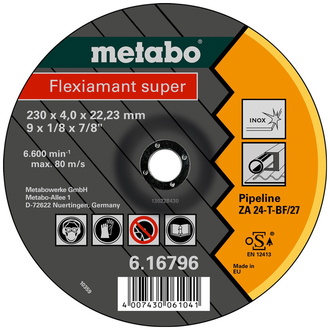 Metabo Flexiamant super 115 x 4,0 x 22,23 Pipeline, Schruppscheibe, gekröpfte Ausführung