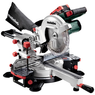 Metabo Akku-Kappsäge KGS 18 LTX 216, mit Zugfunktion, incl. 2x Akku LiHD 8 Ah, Schnellladegerät, Sägeblatt, Zubehör, Karton