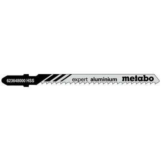 Metabo 5 Stichsägeblätter "expert aluminium" 74/ 3,0 mm, HSS, gefräst / gewellt, speziell für Kurvenschnitte