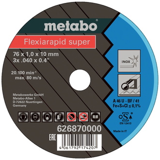 Metabo 5 Flexiarapid Super 76x1,0x10,0 mm Inox, TF 41