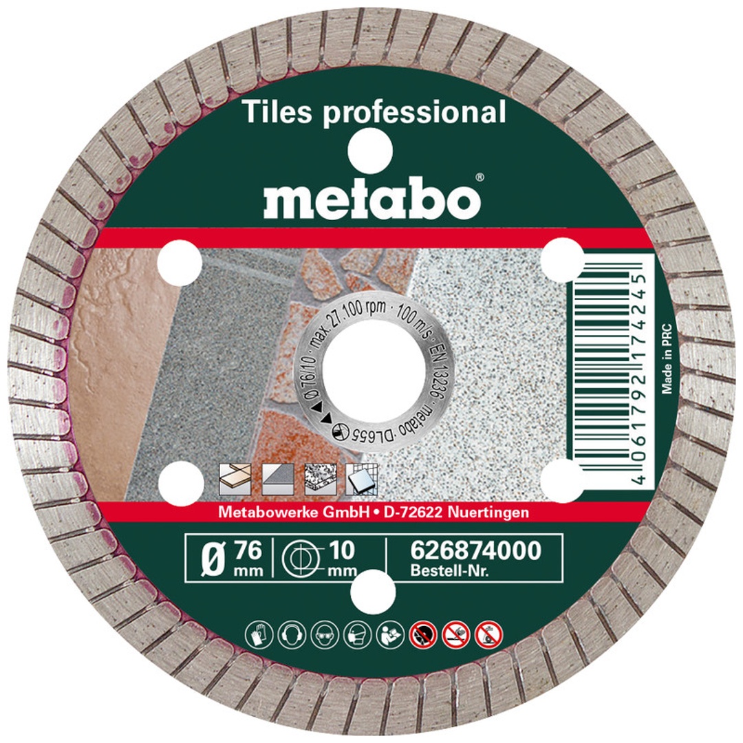 Metabo Diamanttrennscheibe, 76x10,0mm, TP, Fliesen professional