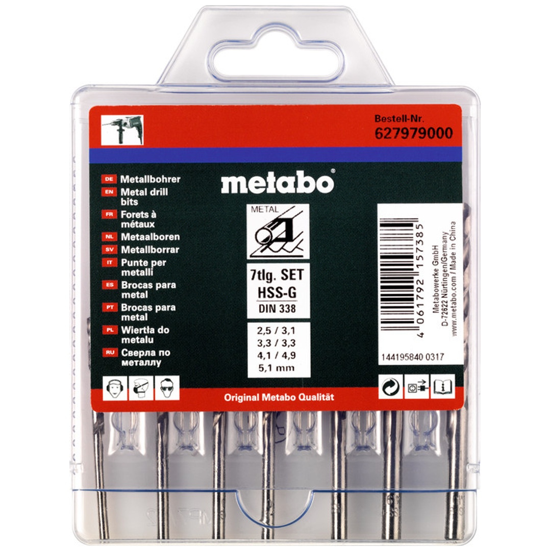 Metabo HSS-G-Bohrerkassette, 7-tlg.