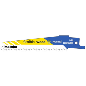 Metabo 5 Säbelsägeblätter "flexible wood + metal" 100 x 0,9 mm, BiM, 4 mm/ 6 TPI