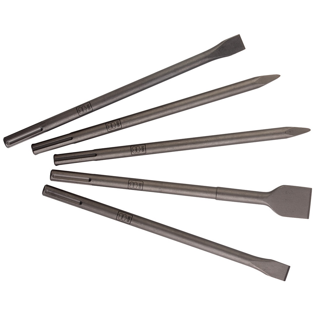 Metabo SDS-max-Meißelsatz, professional, 5-tlg. (2x Spitz-, 2x Flach-, 1x Breitmeißel)
