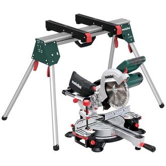 Metabo Kappsäge KGS 216 M Set, incl. Sägeblatt, Maschinenständer KSU 100, Zubehör, Karton