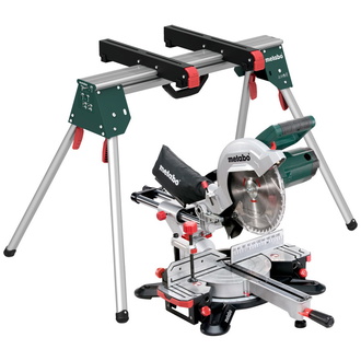 Metabo Kappsäge KGS 254 M Set, incl. Sägeblatt, Maschinenständer KSU 100, Zubehör, Karton