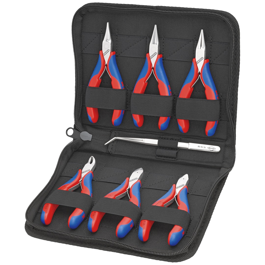 Knipex Elektronikzangen-Set, mit Werkzeugen für Arbeiten an elektronischen Bauteilen, 7-tlg. p599770
