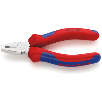 Knipex Mini-Kombizange, mit Mehrkomponenten-Hüllen, verchromt 110 mm