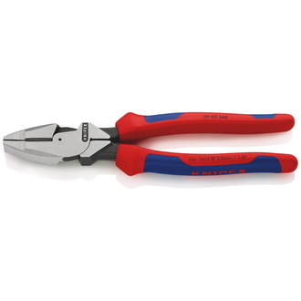 Knipex Kraft-Kombizange "Lineman's Pliers" amerikanisches Modell, mit Mehrkomponenten-Hüllen, schwarz atramentiert 240 mm, Art.Nr. 09 02 240