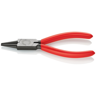 Knipex Rundzange, mit Kunststoff überzogen, schwarz atramentiert, 140 mm