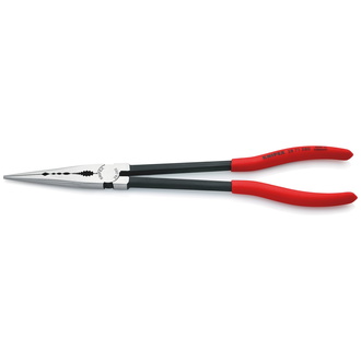 Knipex Montierzange mit Querprofilen, mit Kunststoff überzogen, schwarz atramentiert, 280 mm, flach-runde Backen