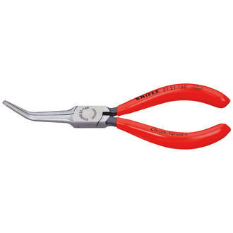 Knipex Greifzange (Nadelzange), mit Kunststoff überzogen, schwarz atramentiert, 160 mm, Backen gewinkelt, 45°