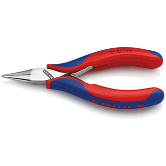 Knipex Elektronik-Greifzange, mit Mehrkomponenten-Hüllen, 115 mm, flach-runde Backen