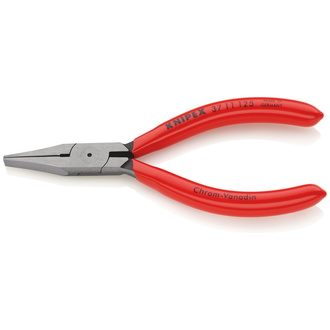 Knipex Greifzange für Feinmechanik, mit Kunststoff überzogen, schwarz atramentiert, 125 mm, flache Backen