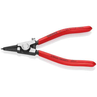 Knipex Sicherungsringzange für Greifringe auf Wellen, mit Kunststoff überzogen, schwarz atramentiert, 140 mm, 1.5 - 4 mm