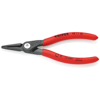 Knipex Präzisions-Sicherungsringzange für Innenringe in Bohrungen, rutschhemmender Kunststoff überzogen, grau atramentiert 140 mm, Art.Nr. 48 11 J0