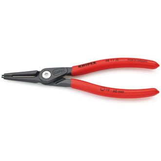 Knipex Präzisions-Sicherungsringzange für Innenringe in Bohrungen, mit rutschhemmendem Kunststoff überzogen, grau atramentiert 180 mm, Art.Nr. 48 11 J