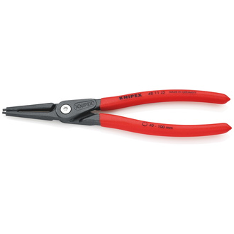 Knipex Präzisions-Sicherungsringzange für Innenringe in Bohrungen, mit rutschhemmendem Kunststoff überzogen, grau atramentiert 225 mm, Art.Nr. 48 11 J