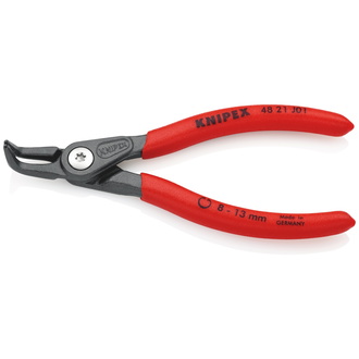 Knipex Präzisions-Sicherungsringzange für Innenringe in Bohrungen, rutschhemmender Kunststoff überzogen, grau atramentiert 130 mm, Art.Nr. 48 21 J01