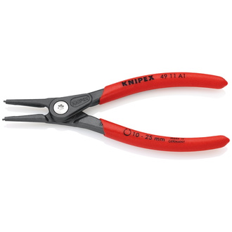 Knipex Präzisions-Sicherungsringzange für Außenringe auf Wellen, mit rutschhemmendem Kunststoff überzogen, grau atramentiert 140 mm, Art.Nr. 49 11 A1