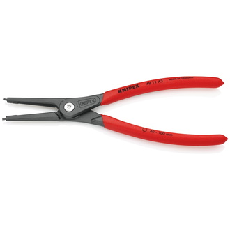 Knipex Präzisions-Sicherungsringzange für Außenringe auf Wellen, mit rutschhemmendem Kunststoff überzogen, grau atramentiert 225 mm, Art.Nr. 49 11 A3