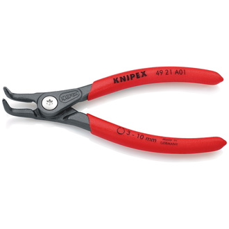 Knipex Präzisions-Sicherungsringzange für Außenringe auf Wellen, mit rutschhemmendem Kunststoff überzogen, grau atramentiert 130 mm, Art.Nr. 49 21 A01