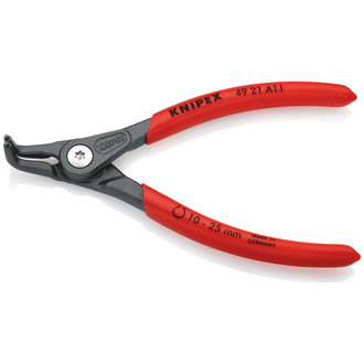 Knipex Präzisions-Sicherungsringzange für Außenringe auf Wellen, mit rutschhemmendem Kunststoff überzogen, grau atramentiert 130 mm, Art.Nr. 49 21 A11