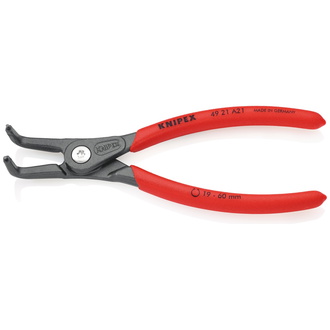 Knipex Präzisions-Sicherungsringzange für Außenringe auf Wellen, mit rutschhemmendem Kunststoff überzogen, grau atramentiert 165 mm, Art.Nr. 49 21 A21