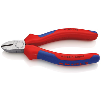 Knipex Seitenschneider, mit Mehrkomponenten-Hüllen, schwarz atramentiert 125 mm