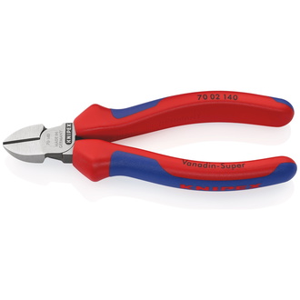 Knipex Seitenschneider, mit Mehrkomponenten-Hüllen, schwarz atramentiert 140 mm