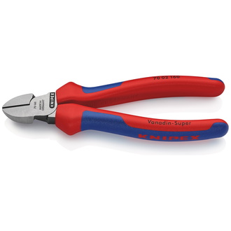 Knipex Seitenschneider, mit Mehrkomponenten-Hüllen, schwarz atramentiert 160 mm