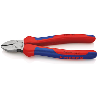 Knipex Seitenschneider, mit Mehrkomponenten-Hüllen, schwarz atramentiert 180 mm