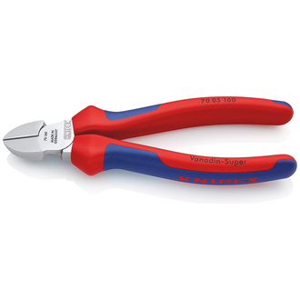 Knipex Seitenschneider, mit Mehrkomponenten-Hüllen, verchromt 160 mm