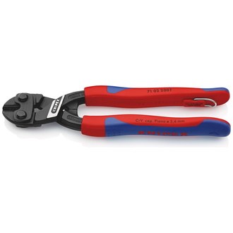 Knipex CoBolt Kompakt-Bolzenschneider, mit Mehrkomponenten-Hüllen, mit Befestigungsöse, schwarz atramentiert 200 mm, Art.Nr. 71 02 200 T