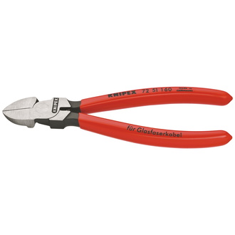 Knipex Seitenschneider für Lichtwellenleiter (Glasfaserkabel) mit Kunststoff überzogen 160 mm